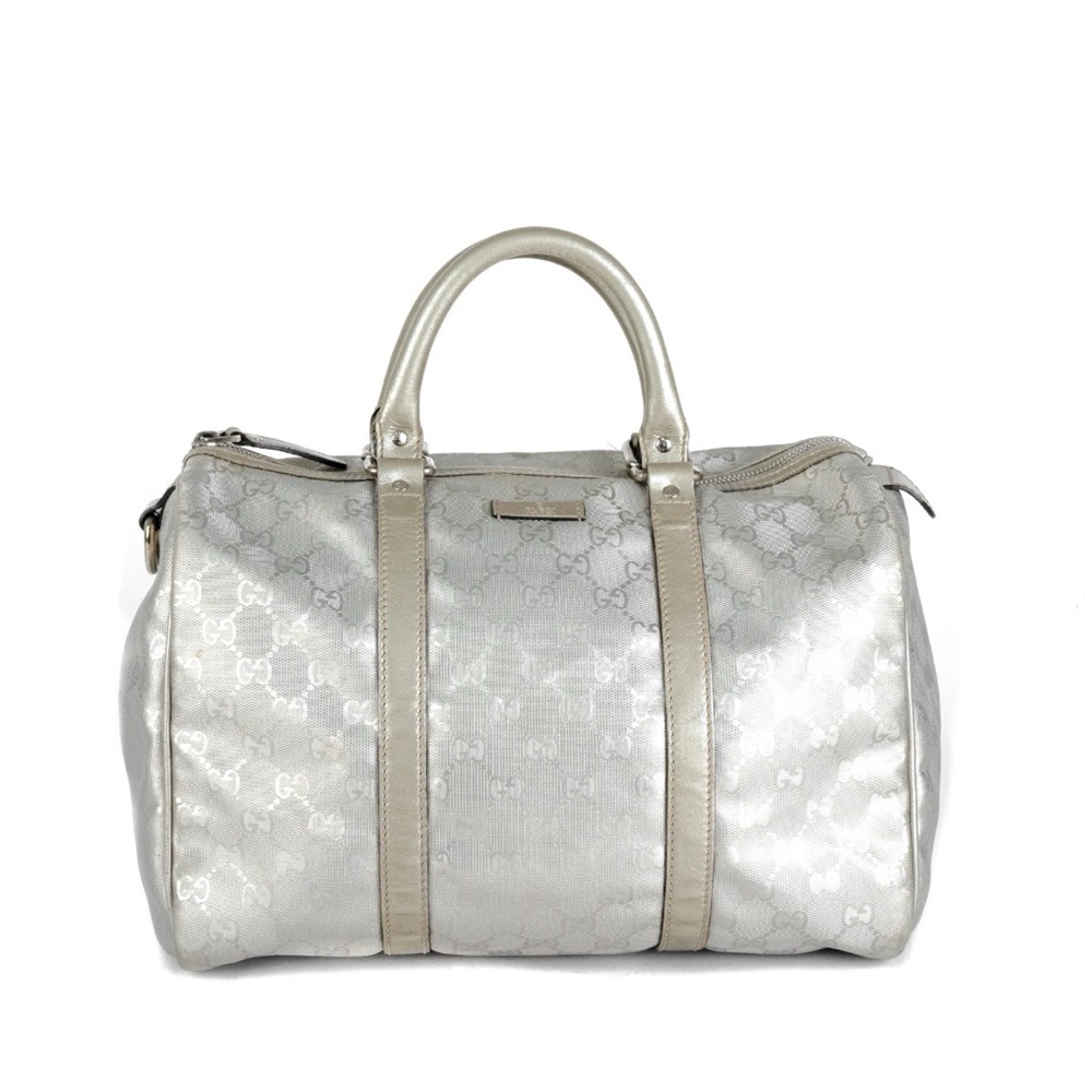 Gucci Boston Bag Silver Metallic Satchel